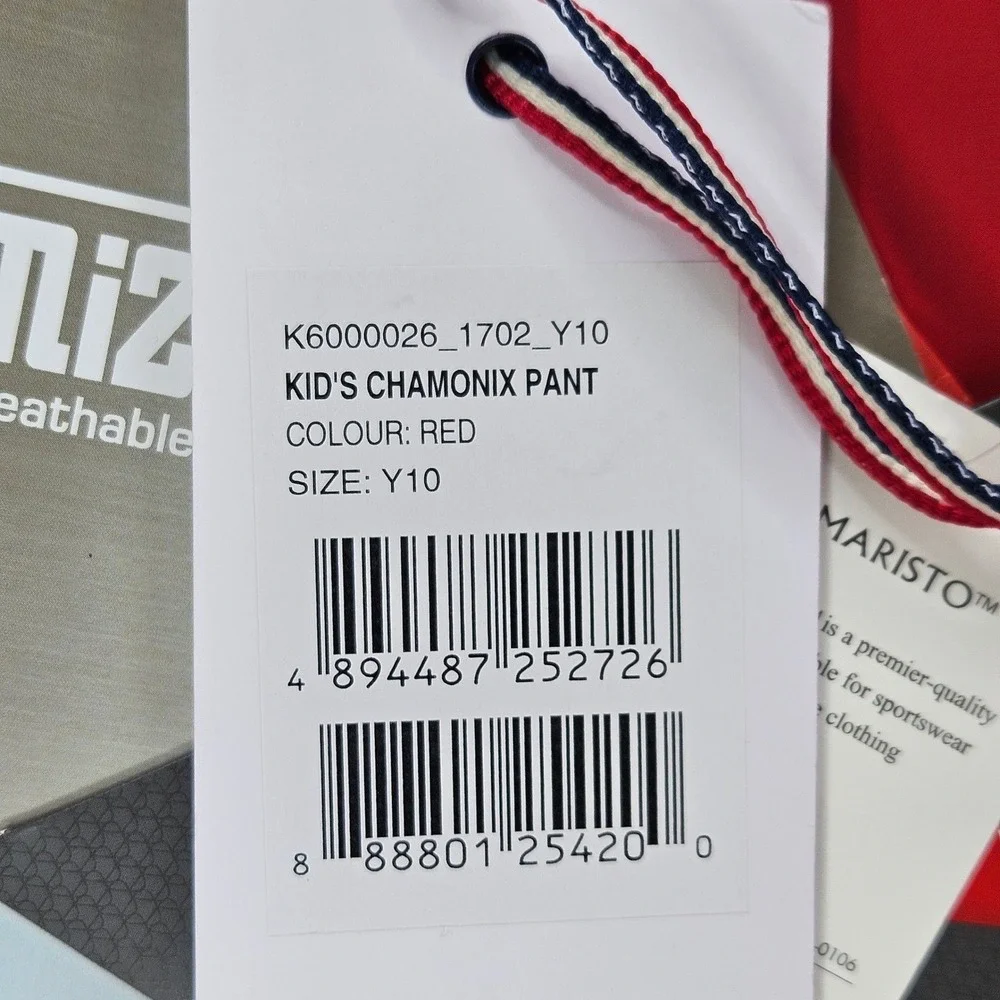 Perfect Moment Chamonix Pant Kids Y10 Red Ski Snowboard RECCO Waterproof NEW